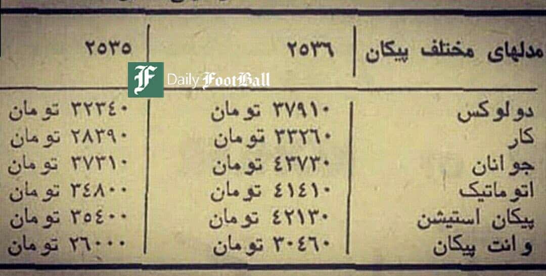 عکس| قیمت انواع پیکان در سال 55 و 56 عکس| قیمت انواع پیکان در سال 55 و 56 | دیلی 3