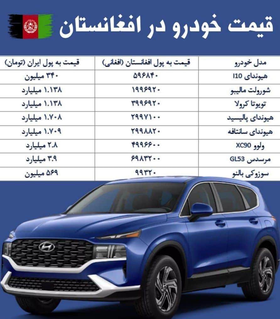 عکس| قیمت باورنکردنی خودرو در افغانستان | دیلی 3