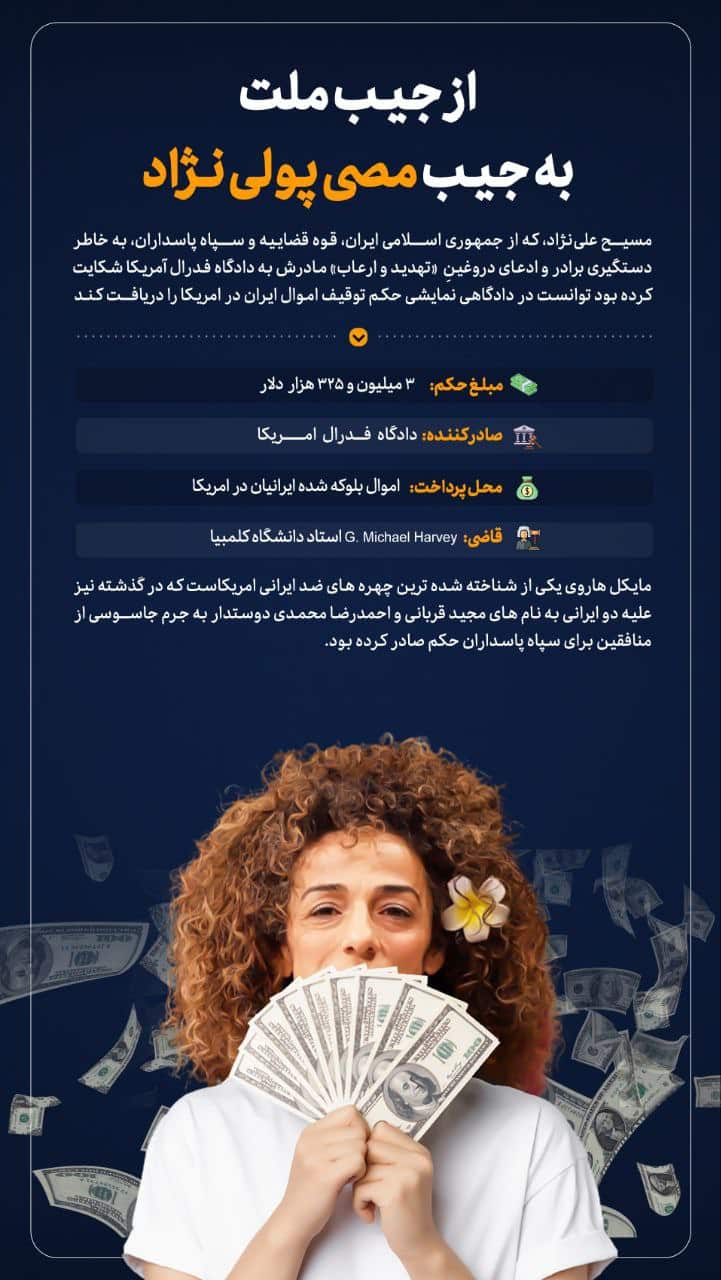 عکس| غرامت مسیح علینژاد؛ از جیب ملت به جیب مصی | دیلی 3