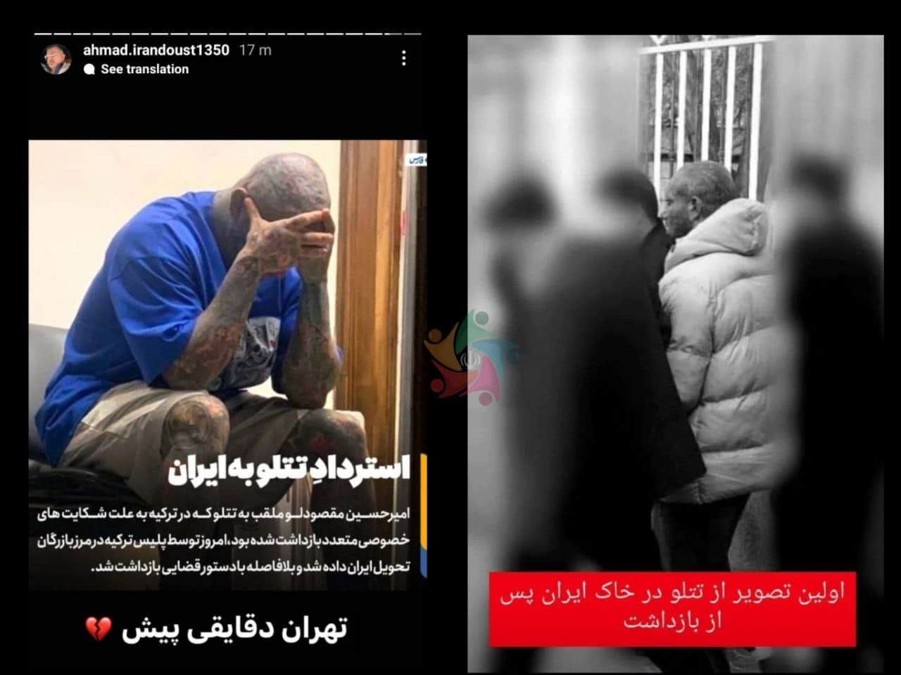 عکس| ناراحتی احمد ایراندوست از استرداد امیر تتلو به ایران | دیلی 3