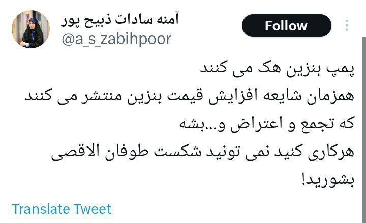 عکس| واکنش آمنه سادات ذبیح پور به اختلال پمپ بنزین ها | دیلی 3