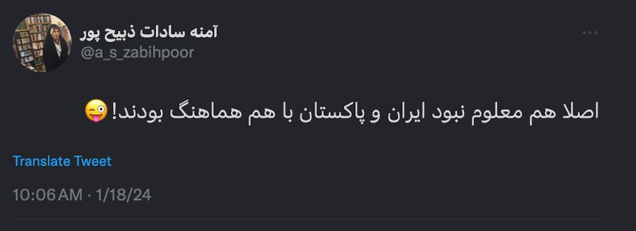 عکس| واکنش عجیب آمنه سادات ذبیح پور به حمله موشکی پاکستان به خاک ایران | دیلی 3