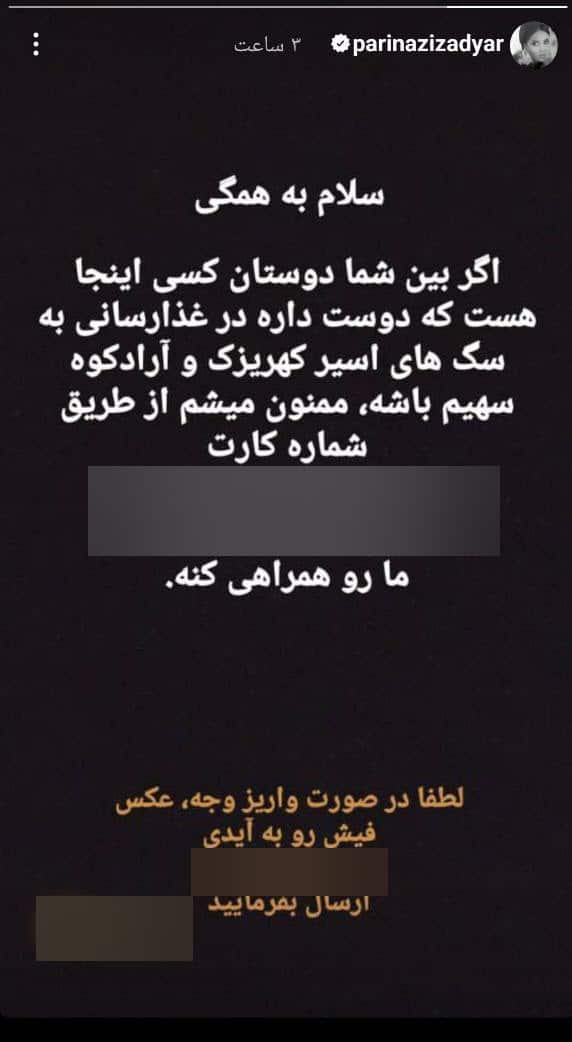عکس| جنجال پریناز ایزدیار در اینستاگرام؛ سگ های ولگرد واجب تر از سیل زدگان سیستان و بلوچستان | دیلی 3