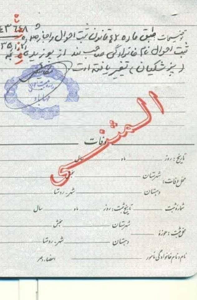عکس| صفحه توضیحات شناسنامه مسعود پزشکیان و فامیلی قبلی آقای رئیس جمهور | دیلی 3