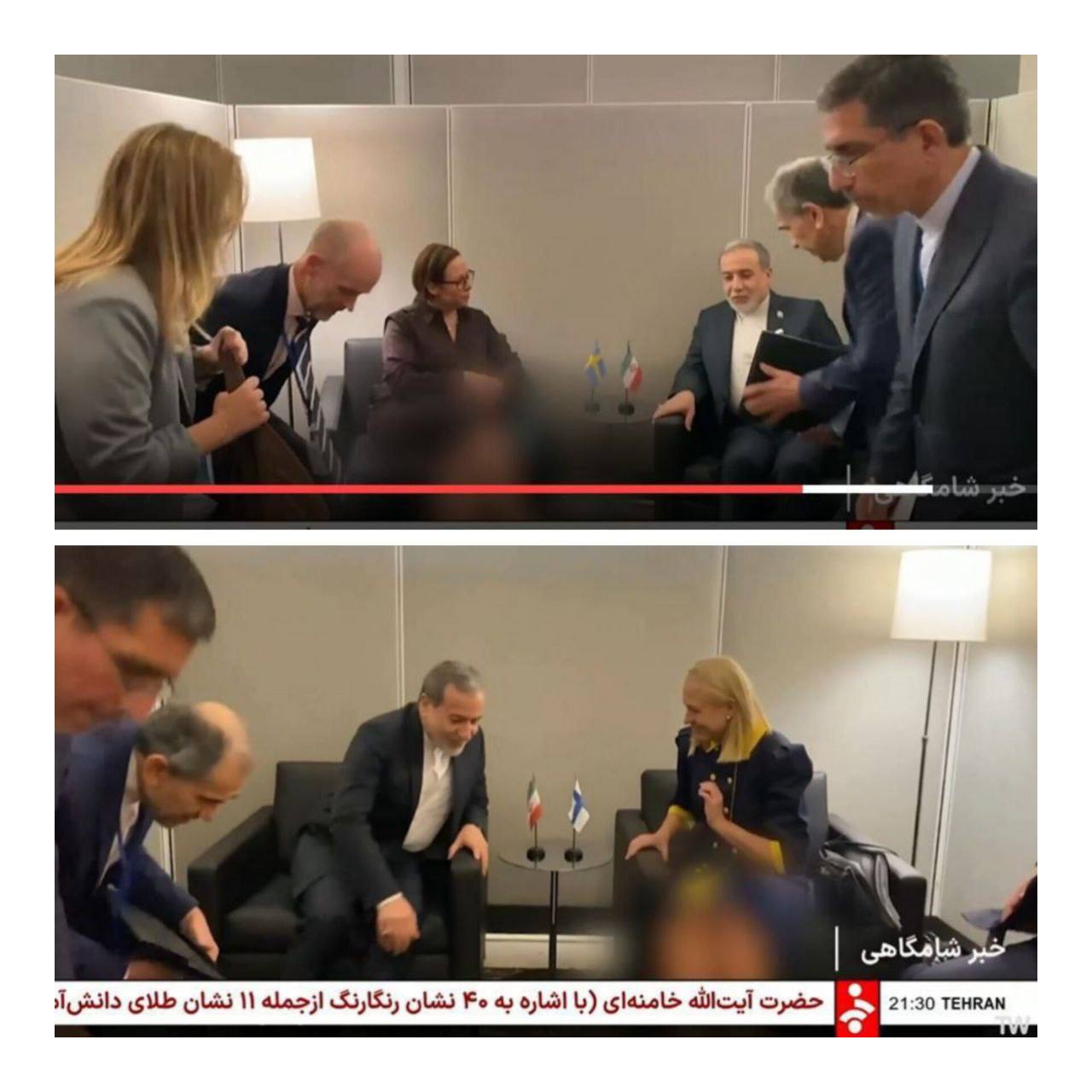 عکس| سانسور پاهای وزیران زن در دیدار با عراقچی/ صداوسیما پای وزیرها را اینطور شطرنجی کرد | دیلی 3